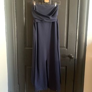 Lulus Own the Night Navy Blue Strapless Maxi Bridesmaid Dress Size Medium